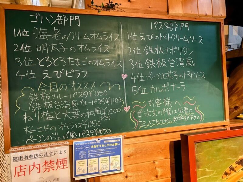 カントリー店内の案内版